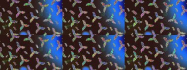 Renk arka plan üzerinde izole soyut kar taneleri ile düz tasarım. Kar tanesi renkli desen. Snowflakes desen. Raster resim. Raster kar taneleri arka plan.