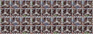 Kahverengi renklerde etnik çiçeklerle kusursuz bir desen. Raster Çiçek İllüstrasyon Şirin Tekstil.