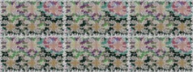 Raster illüstrasyonu. Gri renklerde. Raster illüstrasyonunda kusursuz çiçek deseni. Güzel kumaş deseni.