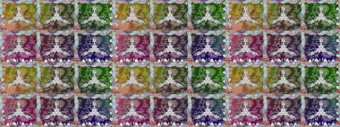 Raster Modaya uygun kumaş deseni. Renkli Bahar Temalı Kusursuz Arkaplan. Yeşil renkli şirin çiçek deseni. Düz Çiçek Elementleri Tasarımı.