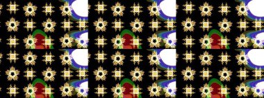 Kar tanesi rengarenk desen. Raster illüstrasyonu. Soyut kar taneleri arkaplanda izole edilmiş düz dizayn. Kar taneleri deseni. Raster kar taneleri arkaplanı.