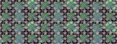 Güzel kumaş deseni. Raster illüstrasyonu. Hoş bir çiçek geçmişi var. Küçük bir çiçekte kusursuz desen.