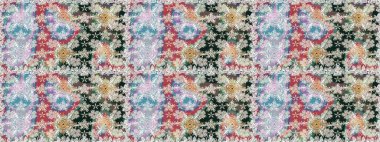 Raster dikişsiz çiçek deseni. Tarafsız renklerde vadinin çiçekleri.