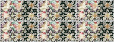 Kumaş desenli papatya çiçeği detayı. Tarafsız renklerde çiçekler.