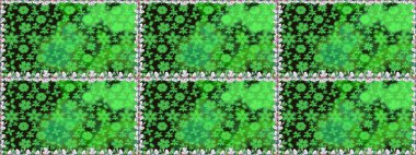 Güzel kumaş deseni. Raster suluboya deseni, narin çiçekler, yeşil çiçekler, tebrik kartı şablonu..