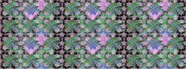 Çiçekli, suluboya desenli kusursuz çiçek deseni. Yeşil renkte çiçekler. Renkli Bahar Temalı, pürüzsüz bir arka plan. Düz Çiçek Elementleri Tasarım Raster illüstrasyonu.