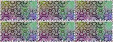 Varicologray raster kusursuz çizim. Birçok gri soyut çiçekli tropik, pürüzsüz desen. Küçük çiçekte sevimli çiçek deseni var..