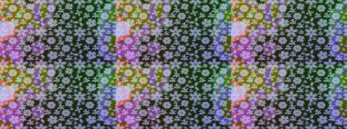 Raster illüstrasyonu. Gri renklere karalamalar çizilmiş çiçek deseni.