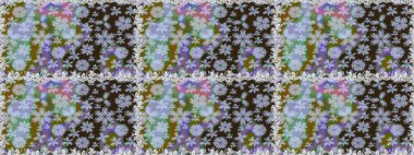 Raster illüstrasyonunda kusursuz çiçek deseni. Tarafsız renklerde çiçekler.