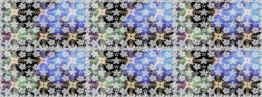 Renkli Yaz Temalı Kusursuz Arkaplan. Düz Çiçek Elementleri Tasarımı. Sevimli çiçek raster deseni. Gri renkli çiçekler.