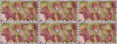 Renkli Bahar Temalı Kusursuz Arkaplan. Düz Çiçek Elementleri Tasarım Raster illüstrasyonu. Çiçeksiz desenli arka plan. Bej renkte çiçekler.