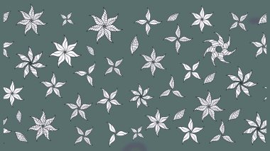 Tarafsız renklerde çiçekler. Robot resim. Şirin çiçek elementleri. Raster illüstrasyonu.