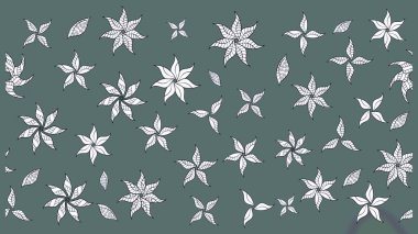 Chichi 'nin kumaş kalıbını çiz. Renkli Bahar Teması eskiz kalıbı. Çiçek deseni. Raster illüstrasyonu. Düz Çiçek Elementleri Tasarımı.