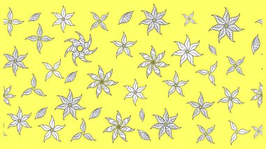 El çizimi Raster çizimi. Çizim çiçek deseni duvar kağıdı, web sitesi arka planı, ambalaj kağıdı, davetiye, broşür, afiş veya web sitesi için kullanılabilir. Parlak elementlerin.