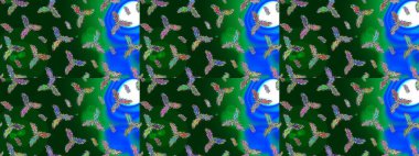 Şirin desen. Raster Noel soyut renkli arka plan ve tatlı kar tanesi. Raster illüstrasyonu. Noel Kar Taneleri Arkaplanı. Kar tanelerinin deseni.