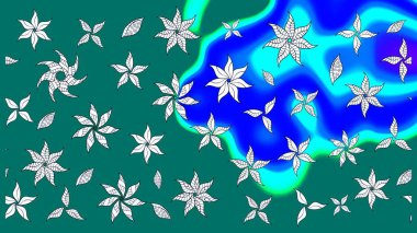 Mavi renklerde. Anti-stres için soyut örnek sayfası. Raster illüstrasyonu.