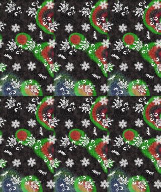 Gri renkler ve parlak çiçekler üzerine soyut çizim deseni. Küçük çiçekte hoş bir çiçek deseni var. Çiçek elementli zarif raster dokusu..