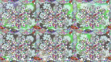 Sevimli çiçek raster deseni. Tarafsız renklerde çiçekler. Renkli Bahar Temalı Kusursuz Arkaplan. Düz Çiçek Elementleri Tasarımı.