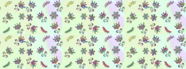 Çiçek Elementleri 'nin soyut geçmişi. Raster kış deseni. Tarafsız, bej ve gri renkler üzerine tasarım. Raster illüstrasyonu.