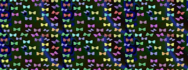 Robot resim. Raster illüstrasyonu. Davetiye, kart ve parmak izi için basit kadınsı bir model. Gri arka planda kelebek.