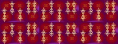 Güzel kar tanesi. Renkli arka planda izole tatlı kar taneleri. Yuvarlak raster kar tanesi. Soyut kış kırmızı, mor ve turuncu süsler. Raster illüstrasyonu.