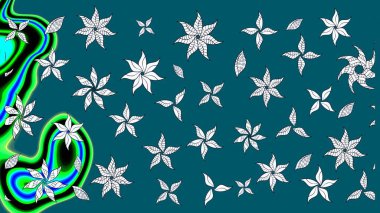 Mavi renklerde. Çiçek. Raster illüstrasyonu. Taslak dekoratif arka plan, çiçek mandala.