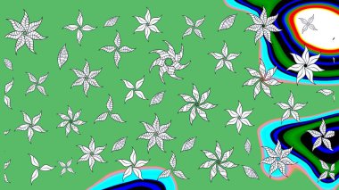 Şatafatlı bahar bahçesi dokusu. Flower eskiz arka planı. Çiçek deseni. Raster illüstrasyonu.