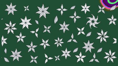 Düz Çiçek Elementleri Tasarımı. Güzel kumaş deseni. Raster illüstrasyonundaki çiçek desenli çizim. Renkli Bahar Teması çizim şablonu.