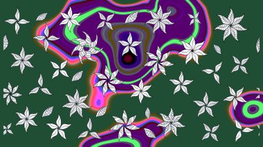 Kumaş, tekstil, duvar kağıdı baskısı için. Tomurcukları çiçek olan sevimli bir çiçek deseni. Raster. Eski usul. Eskiz geçmişi. Raster illüstrasyonu.