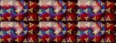 Kahverengi, kırmızı ve mor renkli kristal kar tanesi. Raster illüstrasyonu.