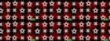 Çiçek Elementleri 'nin soyut geçmişi. Raster kış deseni. Siyah, kırmızı ve kahverengi renkler üzerine tasarım. Raster illüstrasyonu.