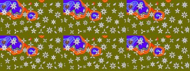 Çiçekli el çizimi çizimi deseni. Modern gelişim kahverengi raster arka plan duvar kâğıdı illüstrasyon klasik çizgili iz sürme desenli çiçekler, çiçekli süsler.