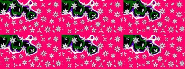 Raster illüstrasyonu. Raster illüstrasyonu. El yapımı çiçek ve bitki koleksiyonu. Şirin karalamalı çiçek desenli çizim. Eskiz stili morumsu renklerde.