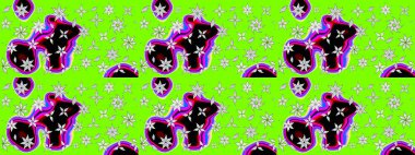 Raster güzel bir çiçek deseni çizmiş. Bahar mevsimi. Yeşil renkli çiçekler. Tatil havası. Nazik romantik baskı.