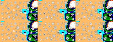 Bej renkli çiçekler. Çiçek deseni. Bej renkli çiçek eskizi. Raster illüstrasyonu. Şatafatlı bahar bahçesi dokusu.