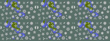 Motley illüstrasyonu. Robot resim. Moda baskıları için zarif bir şablon. Küçük renkli çiçekler. Küçük çiçekte güzel bir desen. Çiçekli yaz çiçekleri.