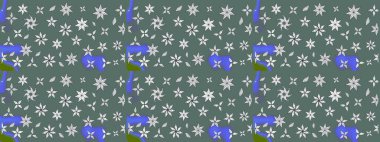 Düz Çiçek Elementleri Tasarımı. Renkli Bahar Teması eskiz kalıbı. Sevimli çiçek raster deseni. Tarafsız renklerde çiçekler.