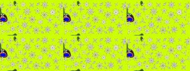 Renkli Bahar Teması eskiz kalıbı. Raster illüstrasyonundaki çiçek desenli çizim. Düz Çiçek Elementleri Tasarımı. Güzel kumaş deseni.