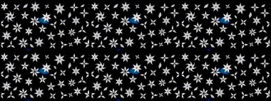 Siyah renkli çiçekler. Düz Çiçek Elementleri Tasarımı. Çiçekli çiçek deseni, suluboya. Raster illüstrasyonu. Renkli Bahar Teması çizim şablonu.