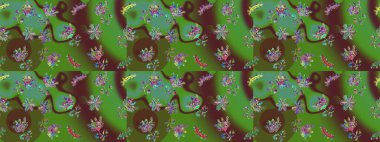 Yeşil, kahverengi ve mavi renkler üzerine tasarım. Çiçek Elementleri 'nin soyut geçmişi. Raster kış deseni. Raster illüstrasyonu.