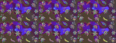 Noel menekşesi, kahverengi ve mor. Raster illüstrasyonu. Sihirli menekşe, kahverengi ve mor tatil soyut arka plan yıldız ve düşen kar taneleri.