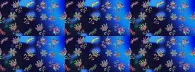 El çizimi Raster çizimi. Çizim çiçek deseni duvar kağıdı, web sitesi arka planı, ambalaj kağıdı, davetiye, broşür, afiş veya web sitesi için kullanılabilir. Parlak elementlerin.