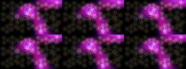 Çiçek Elementleri 'nin soyut geçmişi. Raster kış deseni. Siyah, mor ve gri renkler üzerine tasarım. Raster illüstrasyonu.