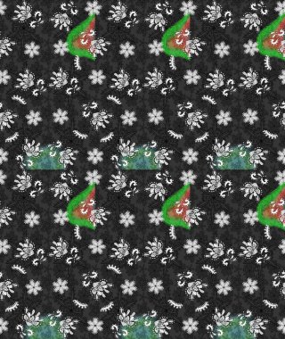 Halk tarzı. Moda baskıları için zarif bir şablon. Parlak renkli çiçekleri ve gri renkli yaprakları olan harika bir çiçek deseni. Modern çiçek arkaplanı.