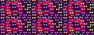 Raster. Kelebekli Raster. Kıyafetler, erkekler, kızlar ve duvar kağıtları için soyut çizim kalıbı. Mor renkli illüstrasyon.