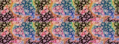 Raster illüstrasyonu. Şirin karalamalı çiçek desenli çizim. El yapımı çiçek ve bitki koleksiyonu. Raster illüstrasyonu. Çizim stili nötr renklerde.