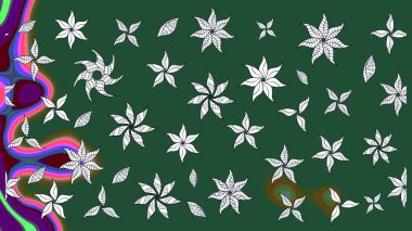 Sabıka fotoğraflarında, bebek kıyafetlerinde, duvar kâğıtlarında, paket kutularında falan kullanılabilir. Zarif, parlak ve eskiz yeşil çiçek deseni tasarımı.