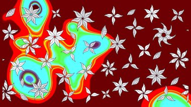 Küçük çiçekteki sevimli çiçek deseni. Raster illüstrasyonu. Çizim.