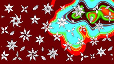 Çiçekli el çizimi çizimi deseni. Modern gelişim kırmızı raster arka plan duvar kağıdı çizimi klasik çizgili iz sürme desenli çiçekler, çiçekli süsler.