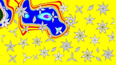 Çiçekler suluboya eskiz deseni. Raster Stili kumaş deseni.